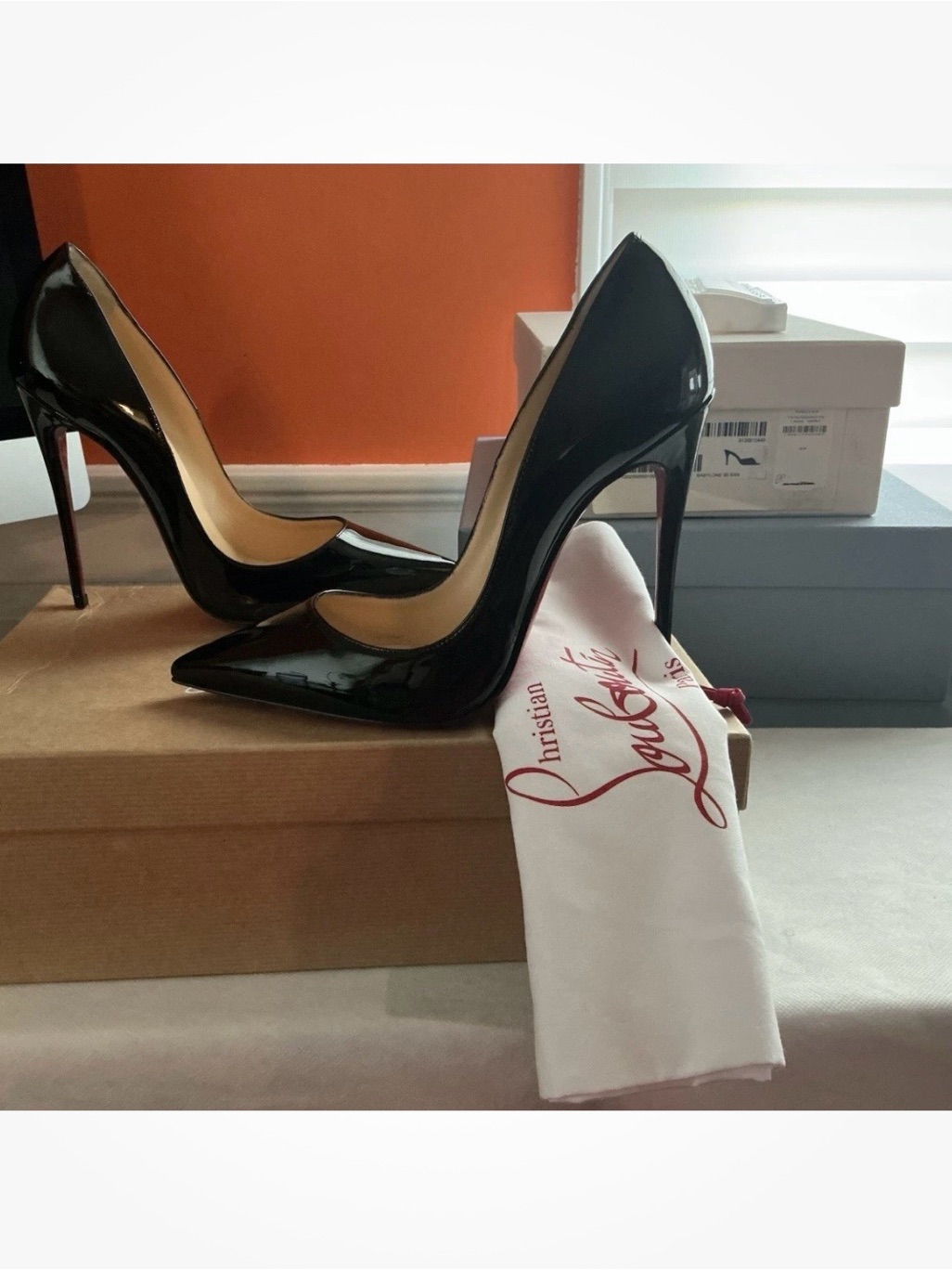 Christian Louboutin Black Patent Pointed Stiletto Pumps
